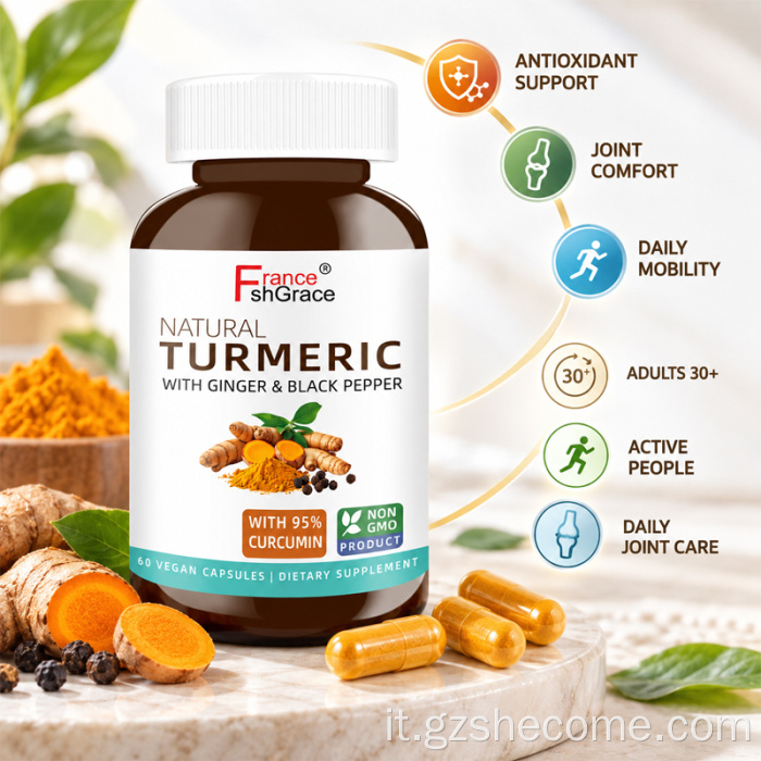 Shecome Curcuma Curcumina Capsule Zenzero Pepe Nero
